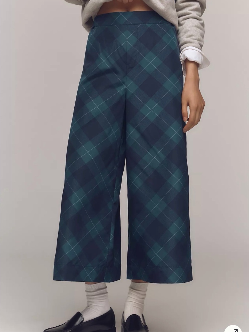 Anthropologie Maeve Taffeta Printed Cropped Wide Leg Pants Size XXSP